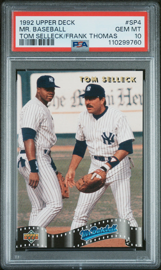 1992 Upper Deck #SP4 Mr. Baseball Tom Selleck/Frank Thomas PSA 10