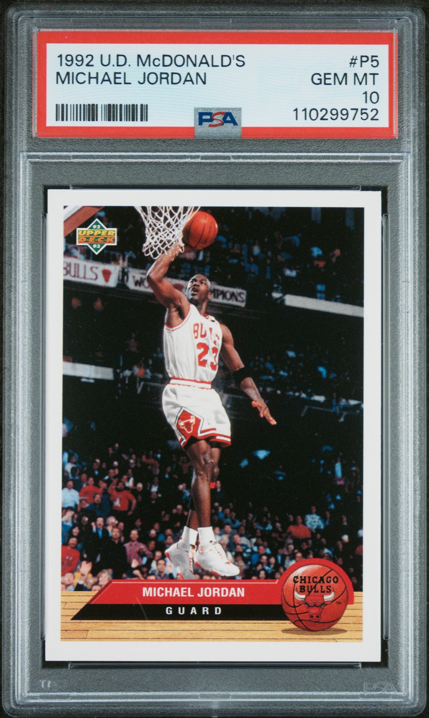 1992 Upper Deck Mcdonald'S #P5 Michael Jordan PSA 10