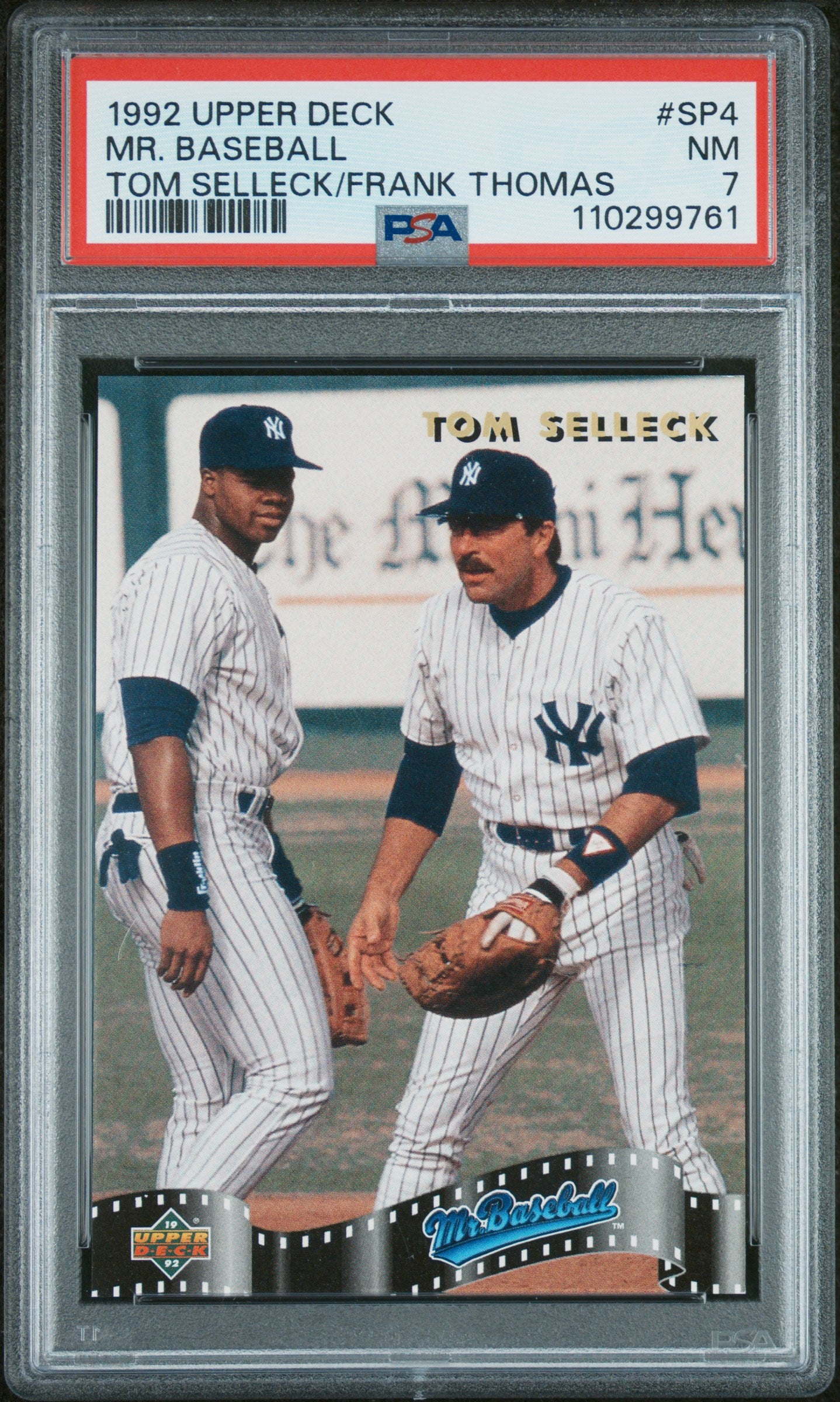 1992 Upper Deck #SP4 Mr. Baseball Tom Selleck/Frank Thomas PSA 7