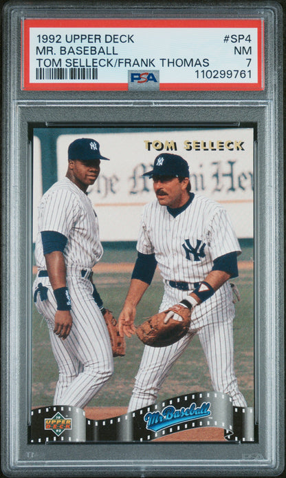 1992 Upper Deck #SP4 Mr. Baseball Tom Selleck/Frank Thomas PSA 7