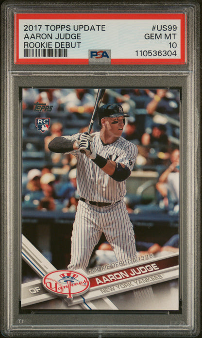 2017 Topps Update #US99 Aaron Judge Rookie Debut PSA 10