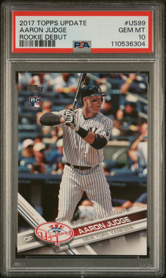 2017 Topps Update #US99 Aaron Judge Rookie Debut PSA 10