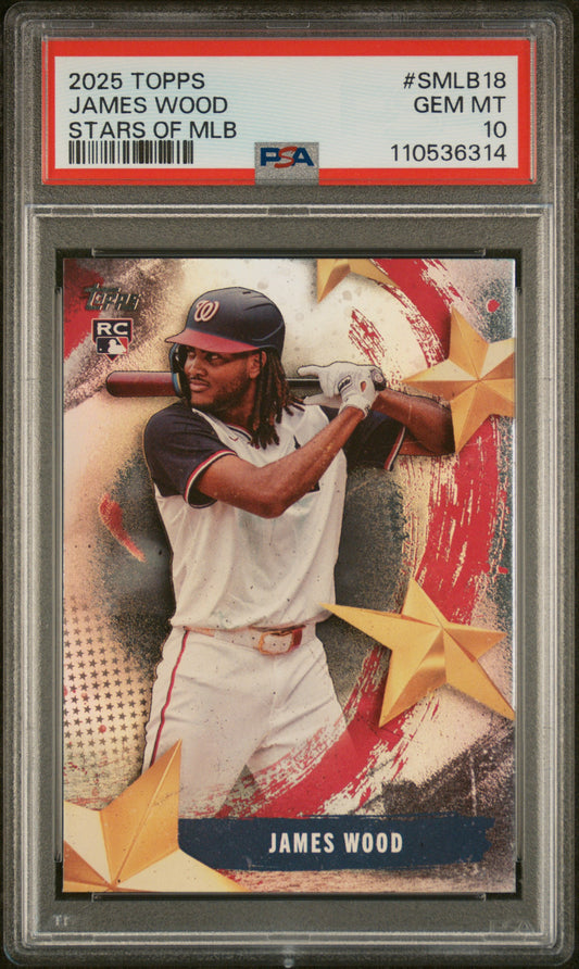 2025 Topps Stars Of Mlb #SMLB18 James Wood PSA 10