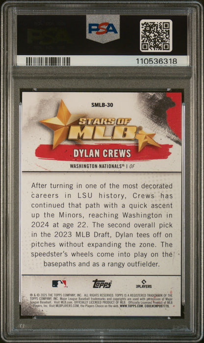 2025 Topps Stars Of Mlb #SMLB30 Dylan Crews PSA 9