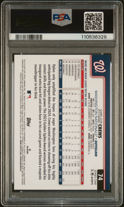 2025 Topps #74 Dylan Crews PSA 9