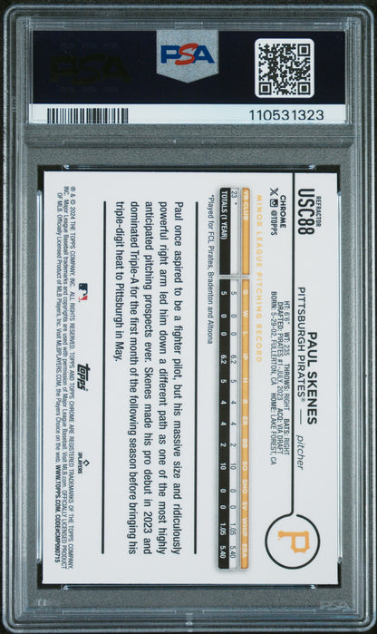 2024 Topps Chrome Update #USC88 Paul Skenes Prism Refractor PSA 9