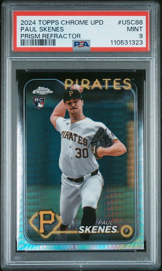 2024 Topps Chrome Update #USC88 Paul Skenes Prism Refractor PSA 9