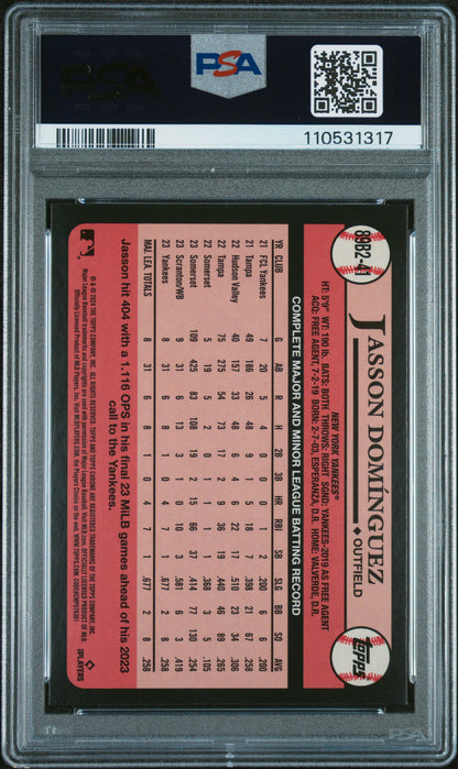 2024 Topps 1989 Topps Baseball #89B2-41 Jasson Dominguez 1989 Topps-Foil PSA 9