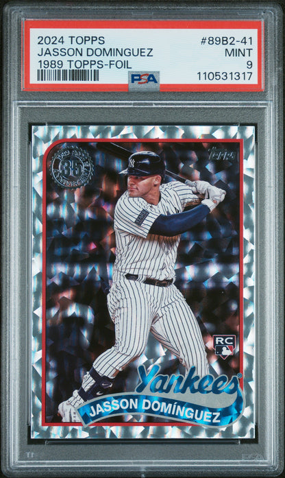 2024 Topps 1989 Topps Baseball #89B2-41 Jasson Dominguez 1989 Topps-Foil PSA 9