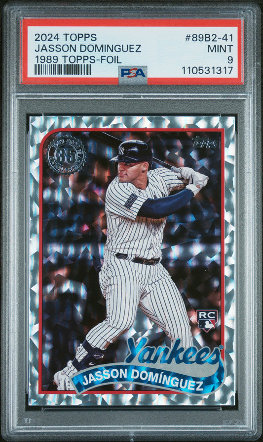 2024 Topps 1989 Topps Baseball #89B2-41 Jasson Dominguez 1989 Topps-Foil PSA 9