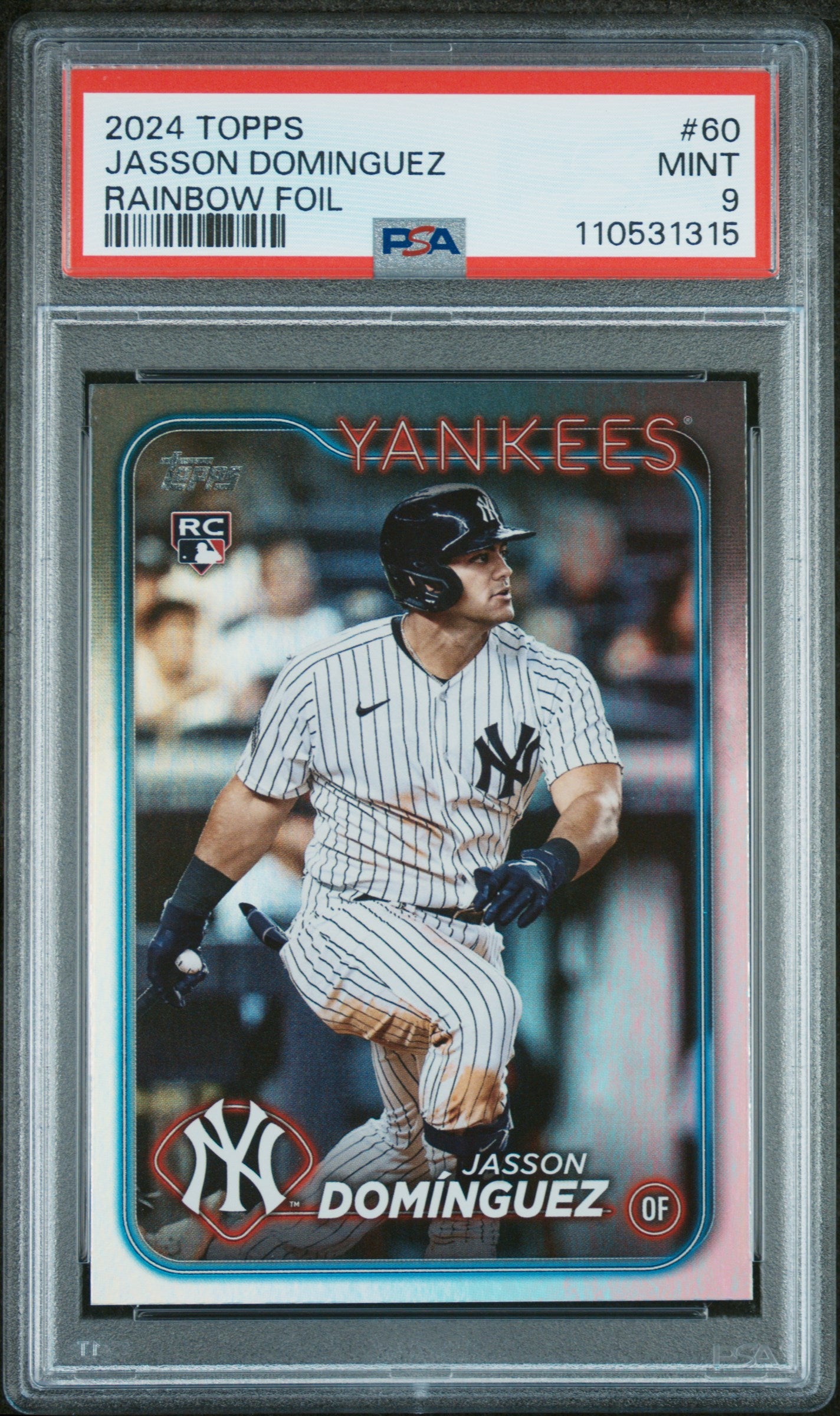 2024 Topps #60 Jasson Dominguez Rainbow Foil PSA 9