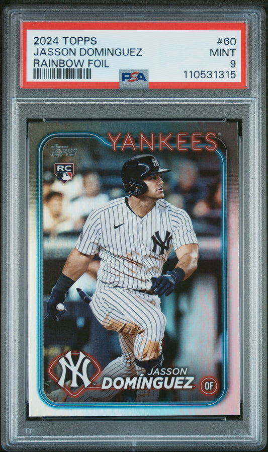 2024 Topps #60 Jasson Dominguez Rainbow Foil PSA 9