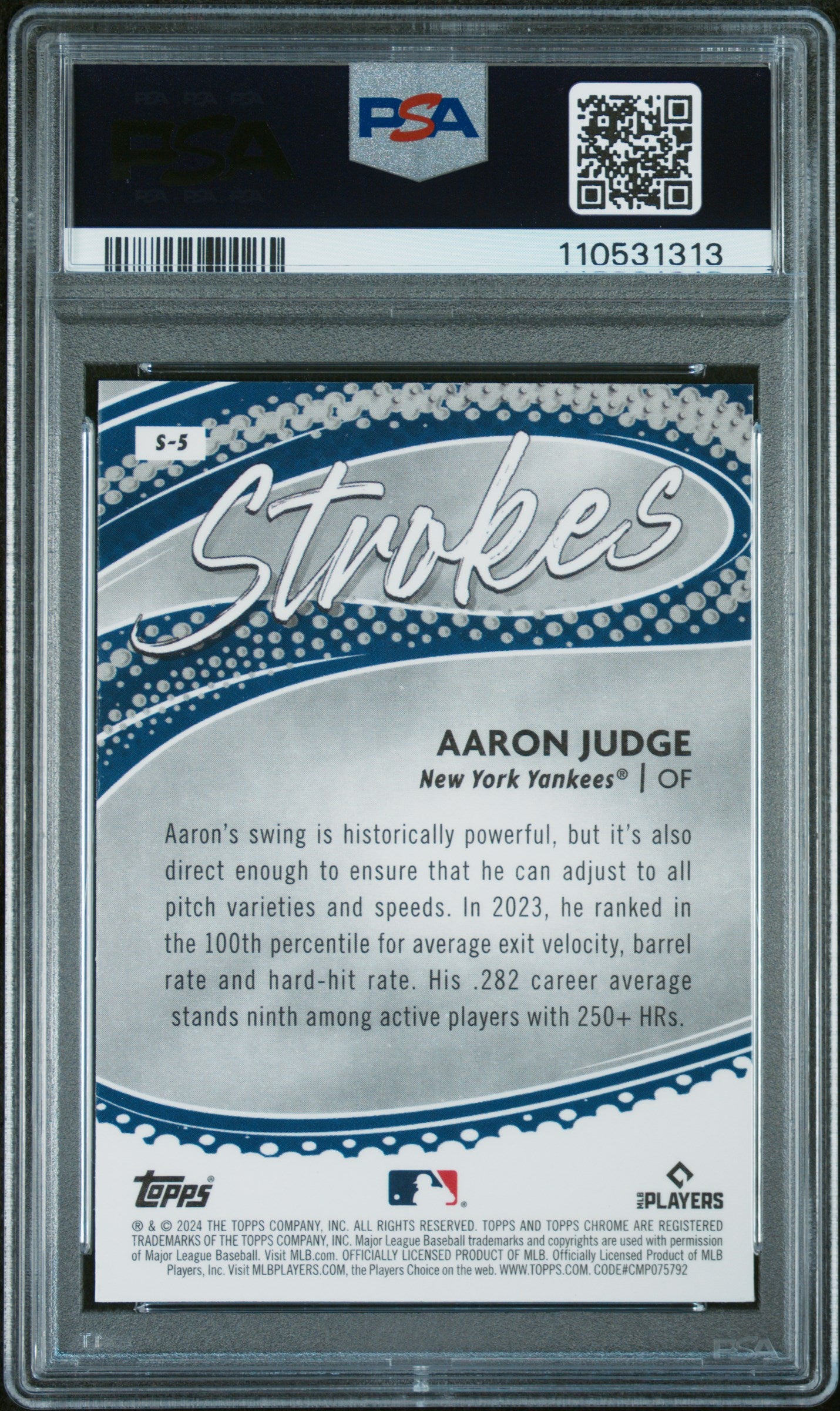 2024 Topps Chrome Strokes #S5 Aaron Judge PSA 9