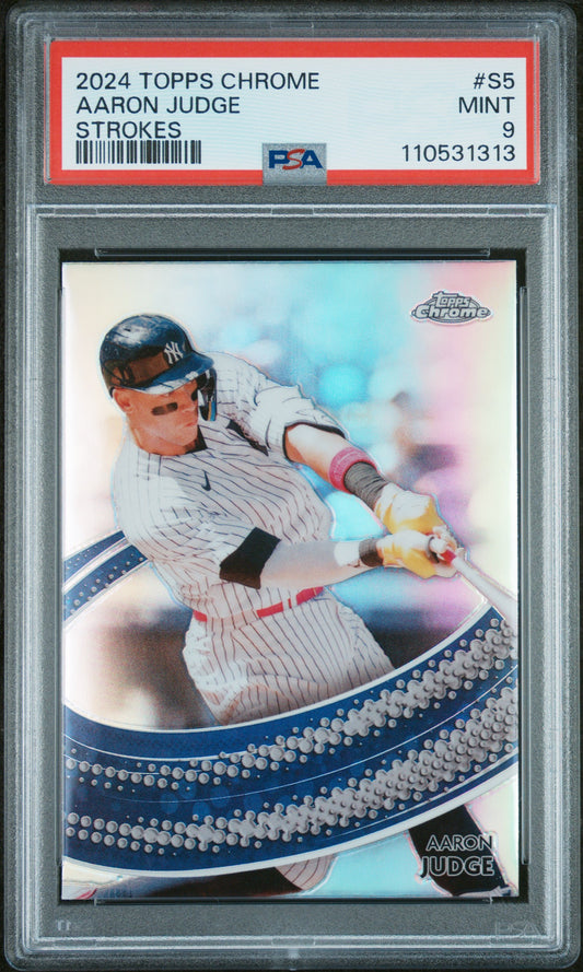 2024 Topps Chrome Strokes #S5 Aaron Judge PSA 9