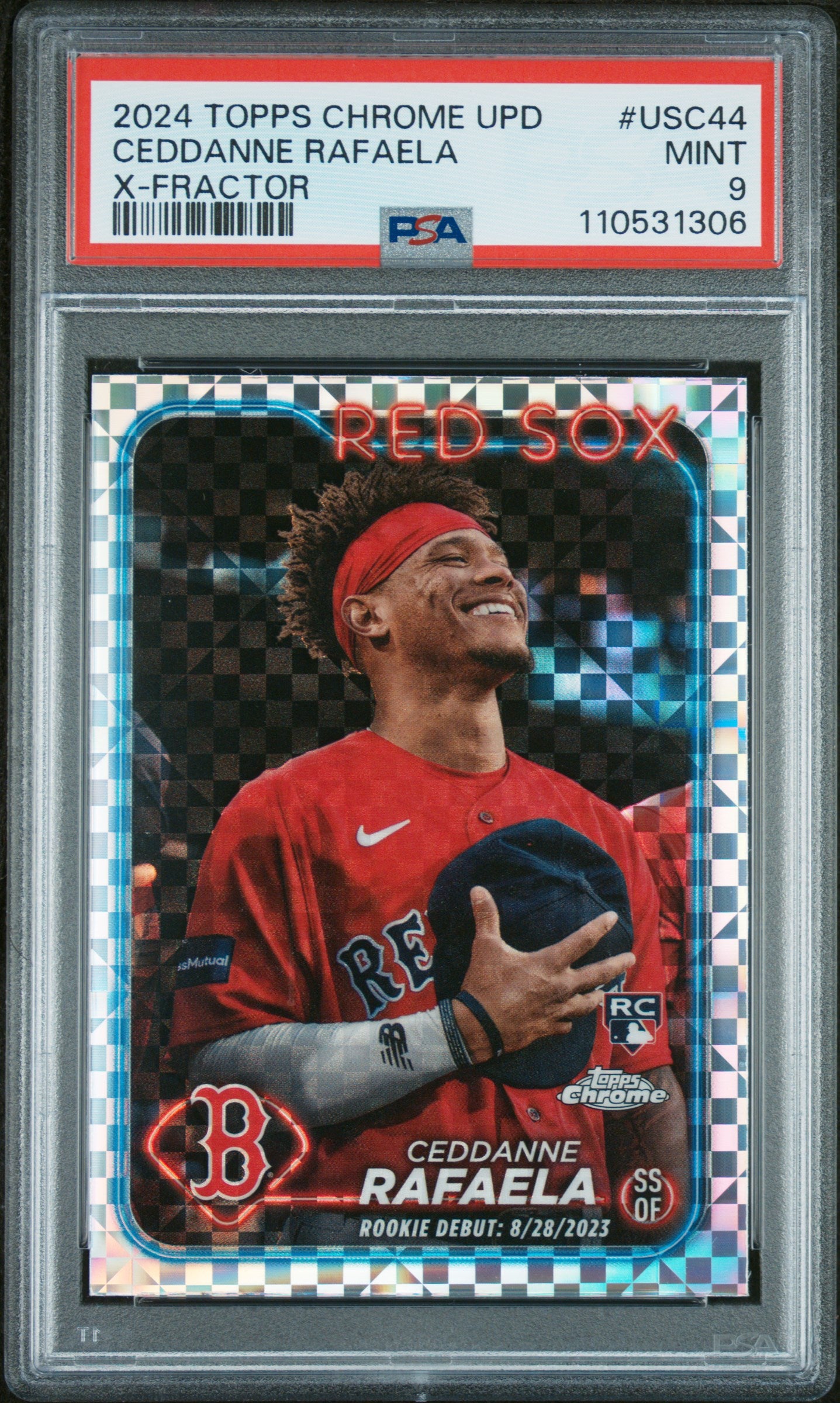2024 Topps Chrome Update #USC44 Ceddanne Rafaela X-Fractor PSA 9