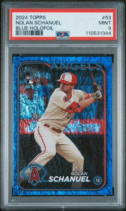 2024 Topps #53 Nolan Schanuel Blue Foil PSA 9