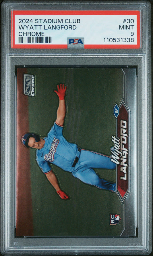 2024 Topps Stadium Club #30 Wyatt Langford Chrome PSA 9