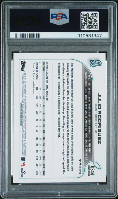 2022 Topps Update #US44 Julio Rodriguez PSA 9