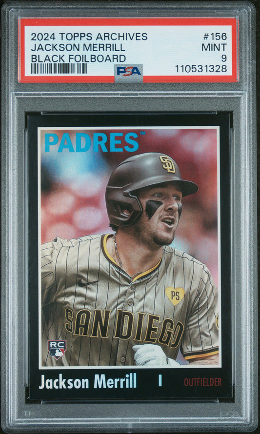 2024 Topps Archives #156 Jackson Merrill Black Foilboard PSA 9