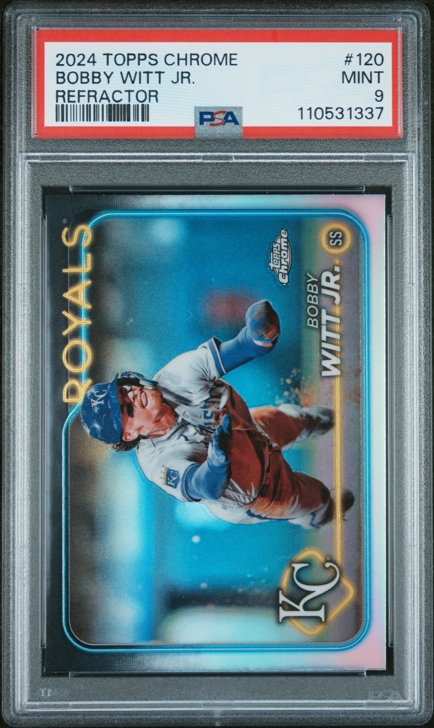 2024 Topps Chrome #120 Bobby Witt Jr. Refractor PSA 9
