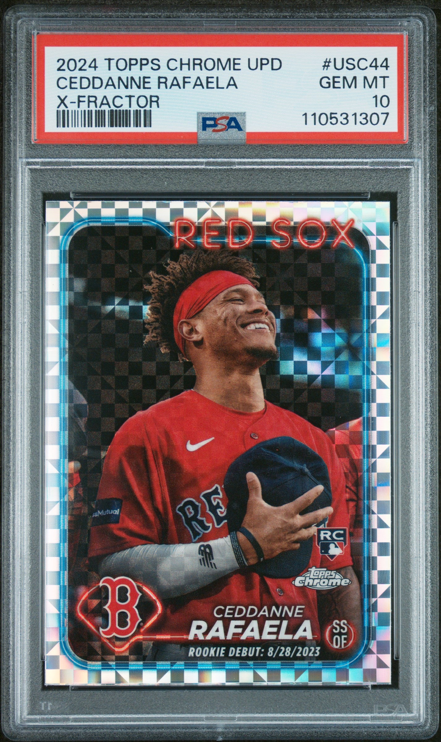 2024 Topps Chrome Update #USC44 Ceddanne Rafaela X-Fractor PSA 10