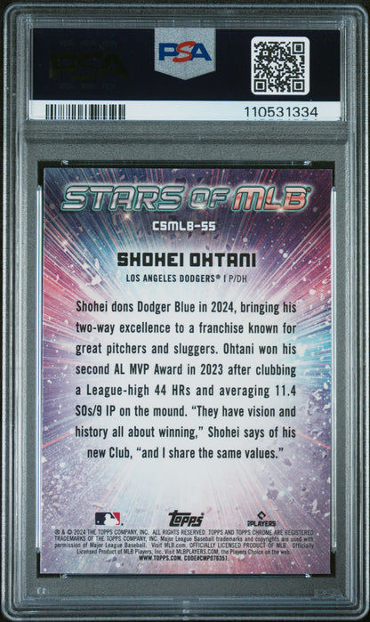 2024 Topps Stars Of Mlb Chrome #CSMLB55 Shohei Ohtani Series 2 PSA 10