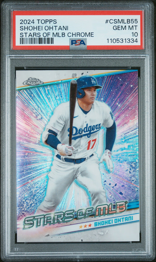 2024 Topps Stars Of Mlb Chrome #CSMLB55 Shohei Ohtani Series 2 PSA 10