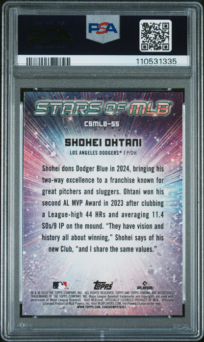 2024 Topps Stars Of Mlb Chrome #CSMLB55 Shohei Ohtani Series 2 PSA 10
