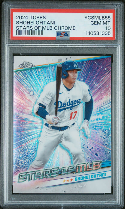 2024 Topps Stars Of Mlb Chrome #CSMLB55 Shohei Ohtani Series 2 PSA 10