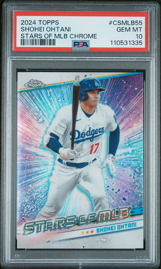 2024 Topps Stars Of Mlb Chrome #CSMLB55 Shohei Ohtani Series 2 PSA 10