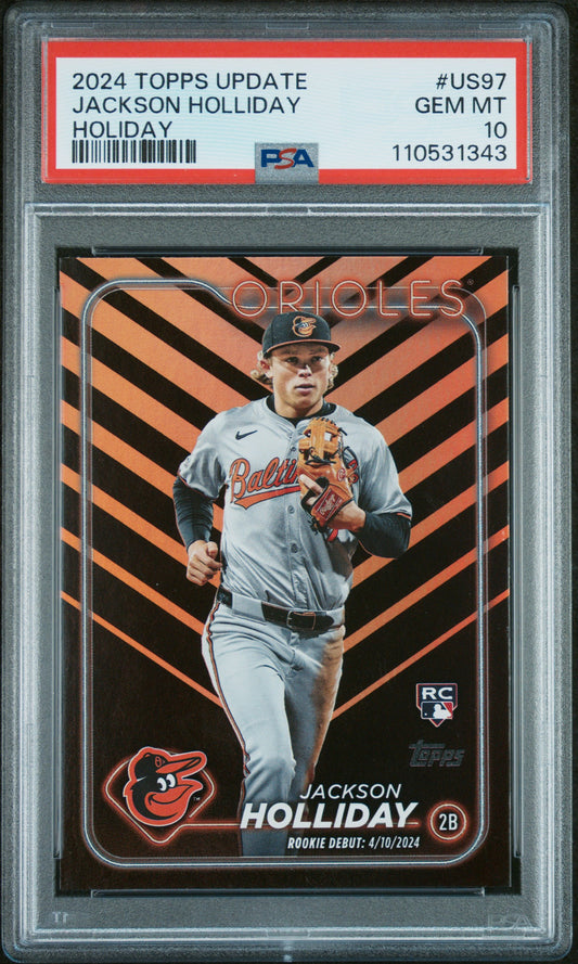 2024 Topps Update #US97 Jackson Holliday Holiday PSA 10
