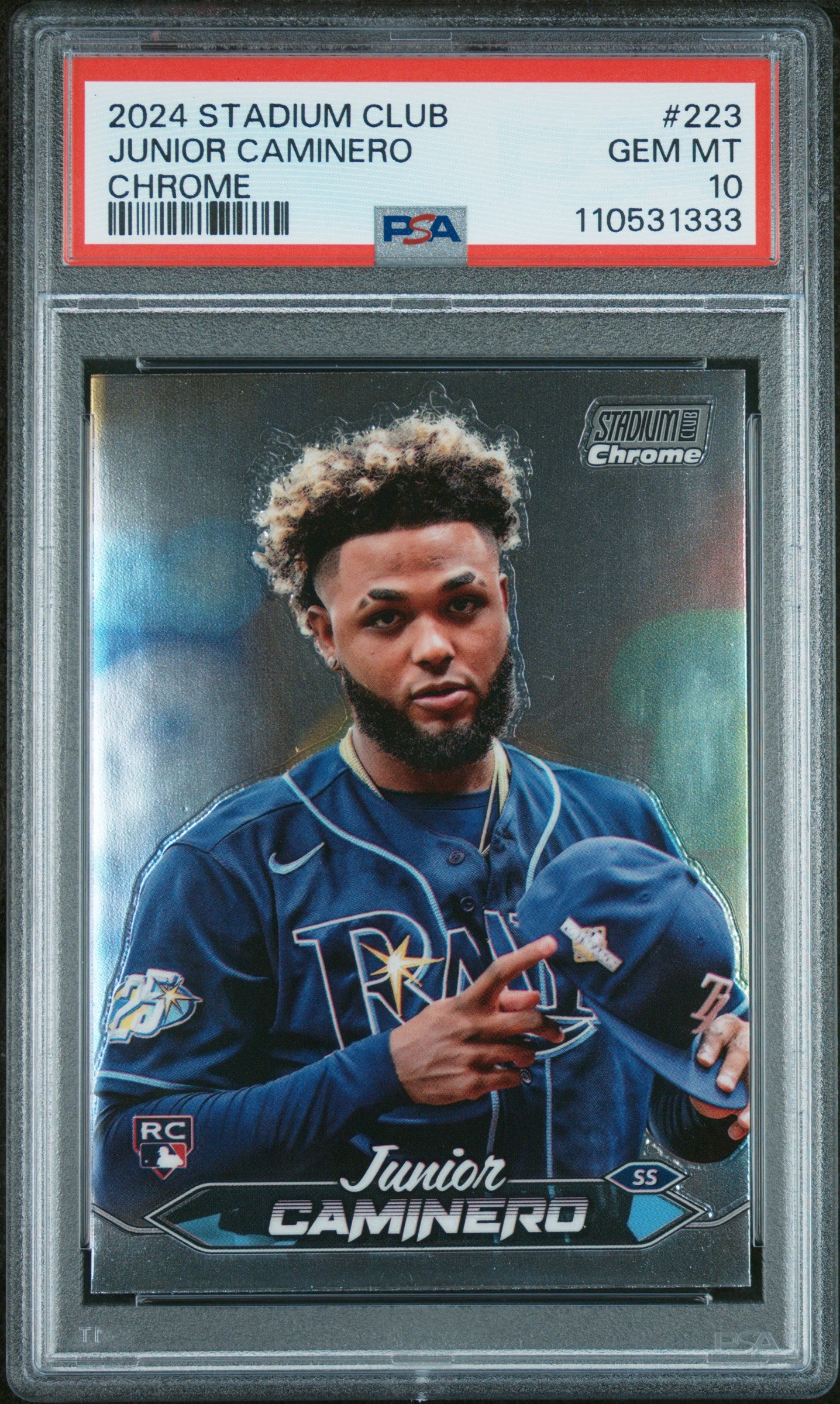 2024 Topps Stadium Club #223 Junior Caminero Chrome PSA 10
