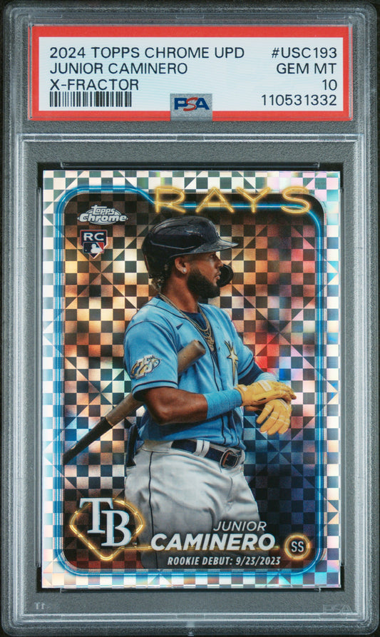 2024 Topps Chrome Update #USC193 Junior Caminero X-Fractor PSA 10