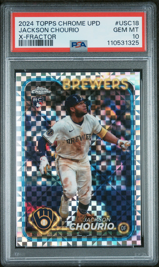 2024 Topps Chrome Update #USC18 Jackson Chourio X-Fractor PSA 10