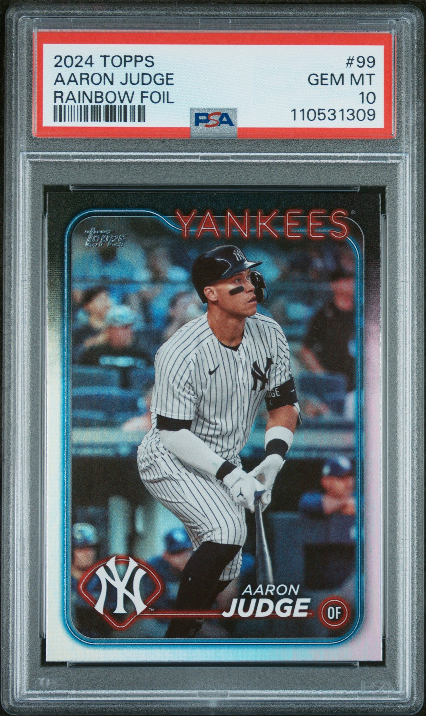2024 Topps #99 Aaron Judge Rainbow Foil PSA 10
