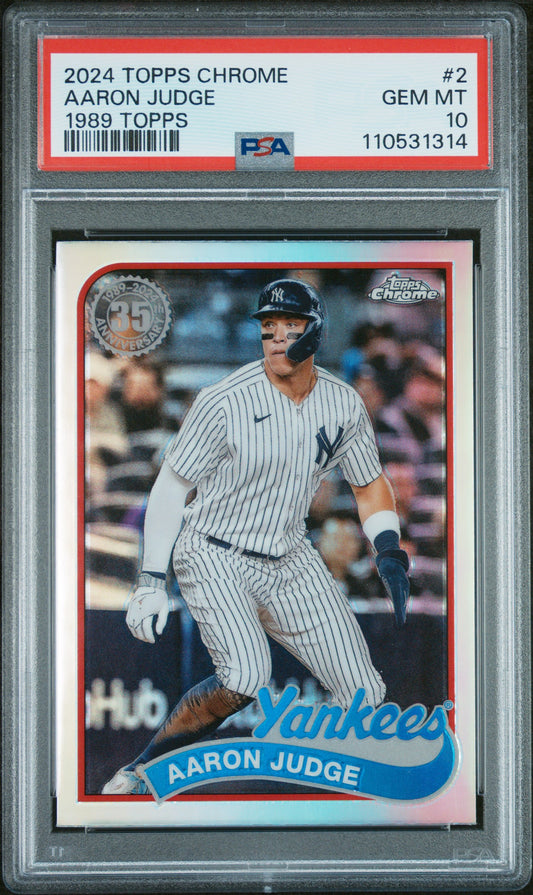 2024 Topps Chrome 1989 Topps Baseball #2 Aaron Judge PSA 10