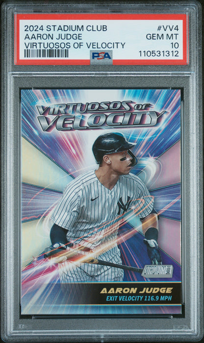 2024 Topps Stadium Club Virtuosos Of Velocity #VV4 Aaron Judge PSA 10