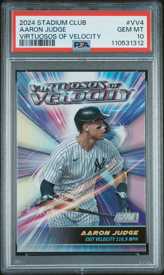 2024 Topps Stadium Club Virtuosos Of Velocity #VV4 Aaron Judge PSA 10