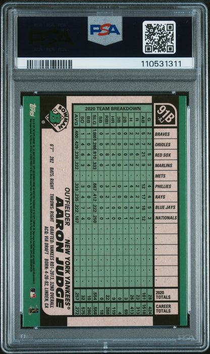 2021 Bowman Chrome 1991 Bowman #AJ Aaron Judge Chrome 1991 Bowman PSA 10