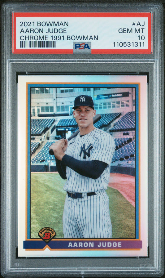 2021 Bowman Chrome 1991 Bowman #AJ Aaron Judge Chrome 1991 Bowman PSA 10