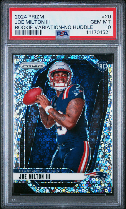 2024 Panini Prizm Rookie Variation #20 Joe Milton Iii -No Huddle PSA 10