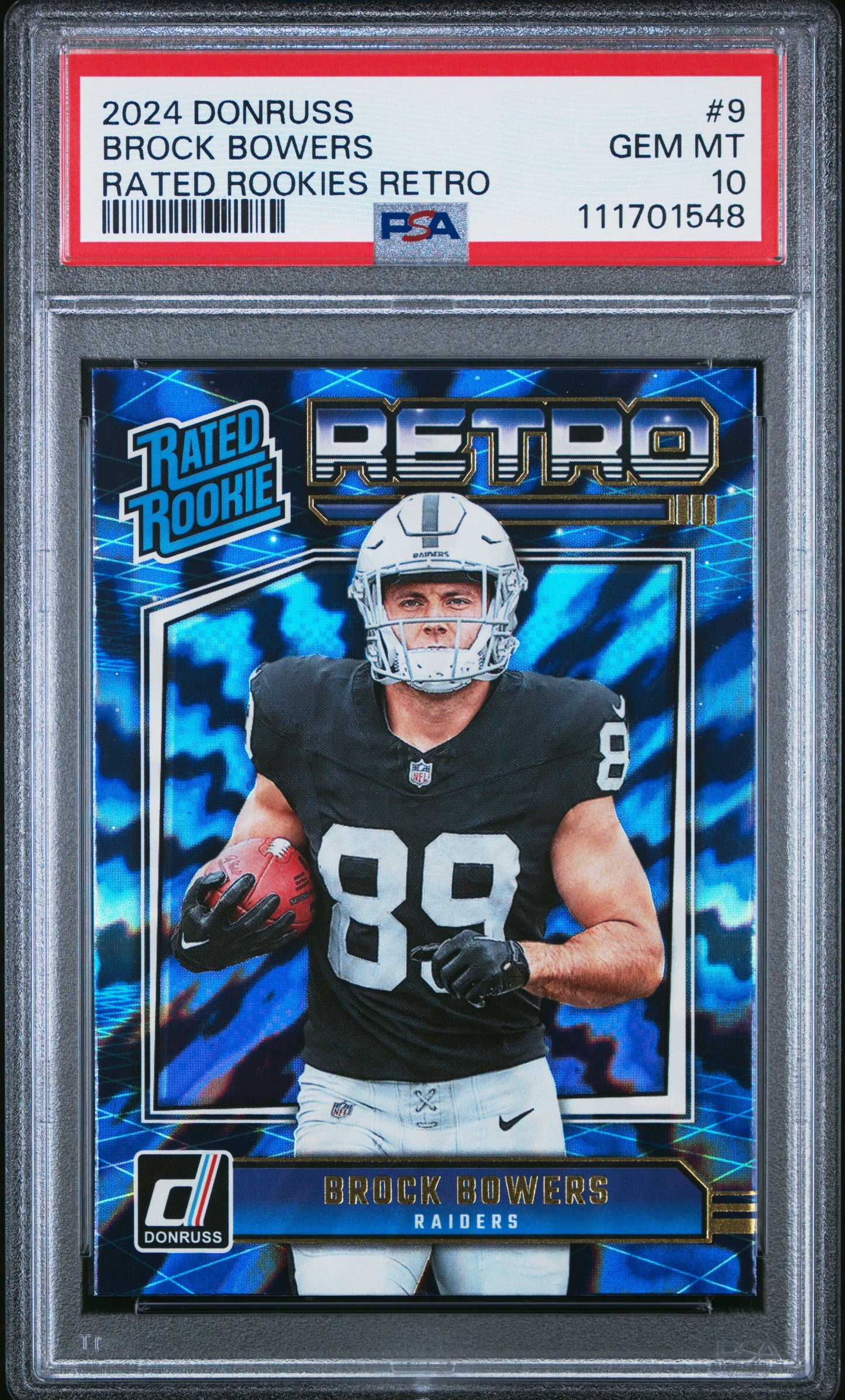 2024 Panini Donruss Rated Rookies Retro #9 Brock Bowers PSA 10