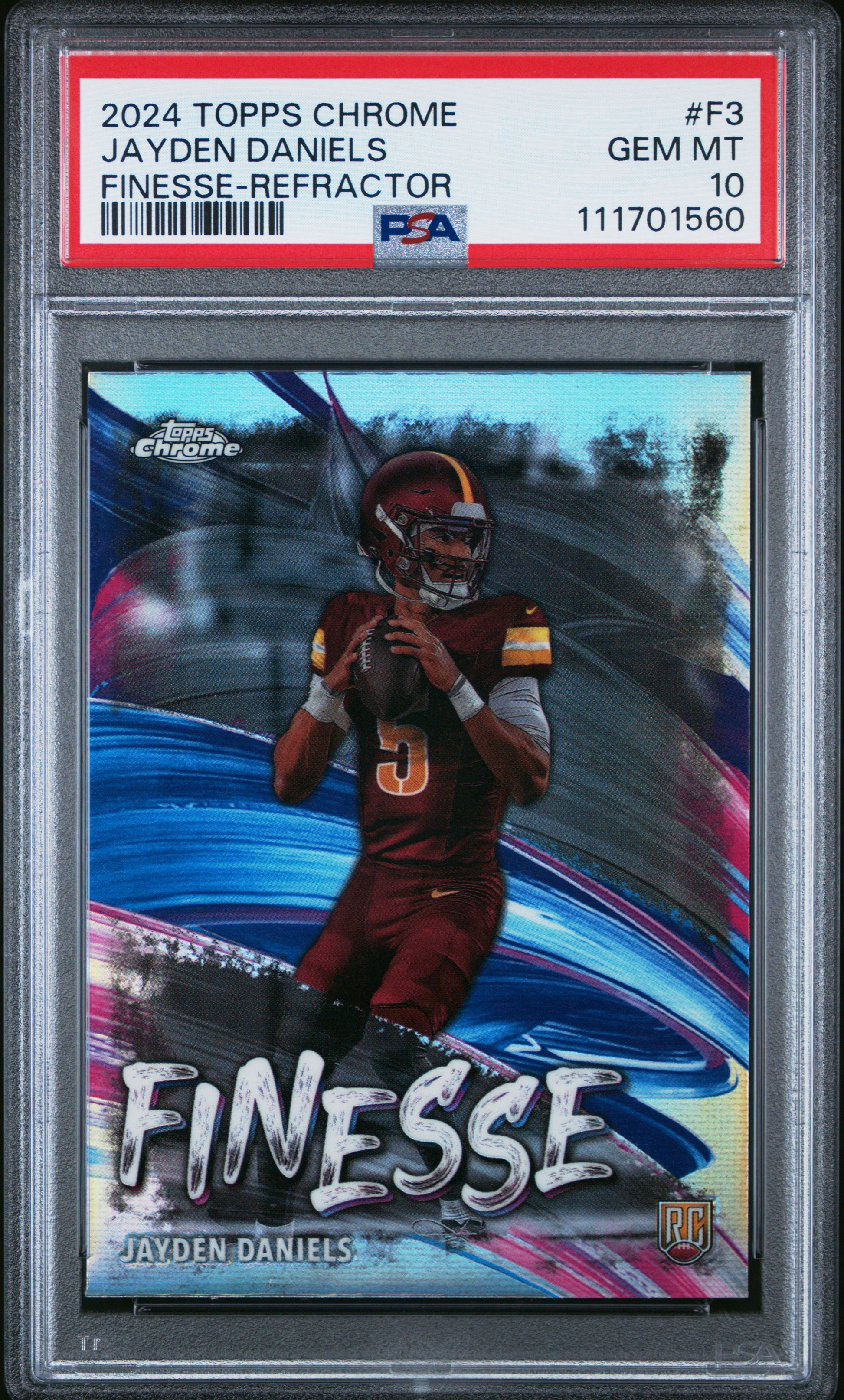 2024 Topps Chrome Finesse #F3 Jayden Daniels Finesse-Refractor PSA 10
