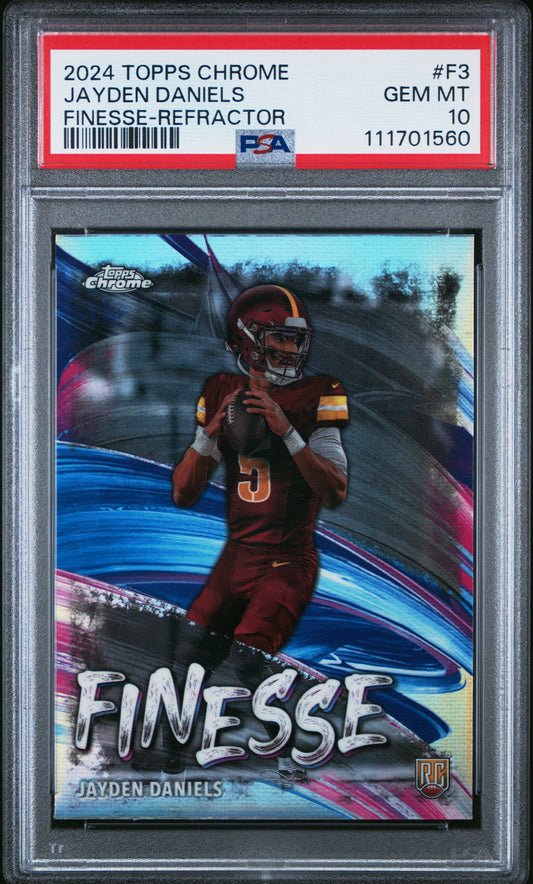 2024 Topps Chrome Finesse #F3 Jayden Daniels Finesse-Refractor PSA 10