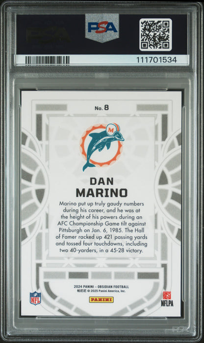 2024 Panini Obsidian Black Stained Glass #8 Dan Marino PSA 10