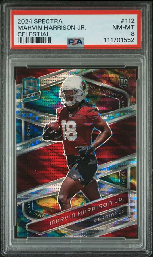 2024 Panini Spectra #112 Marvin Harrison Jr. Celestial PSA 8