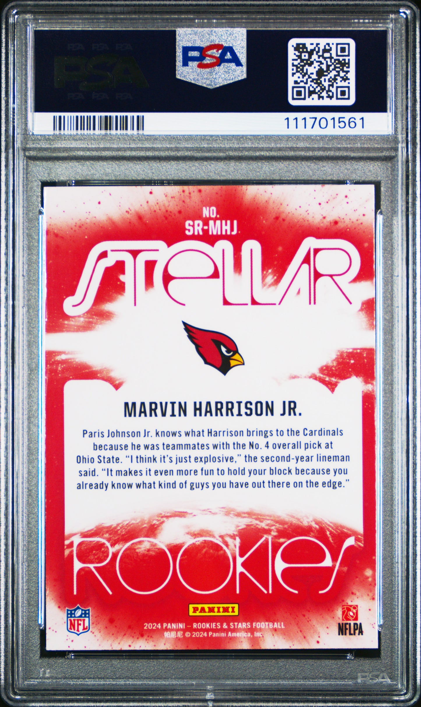 2024 Panini Rookies & Stars Stellar #SRMHJ Marvin Harrison Jr.-Red Plaid PSA 9