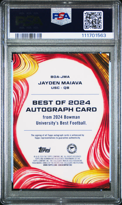 2024 Bowman Best University Best Of 2024 Autographs #JMA Jayden Maiava PSA 9
