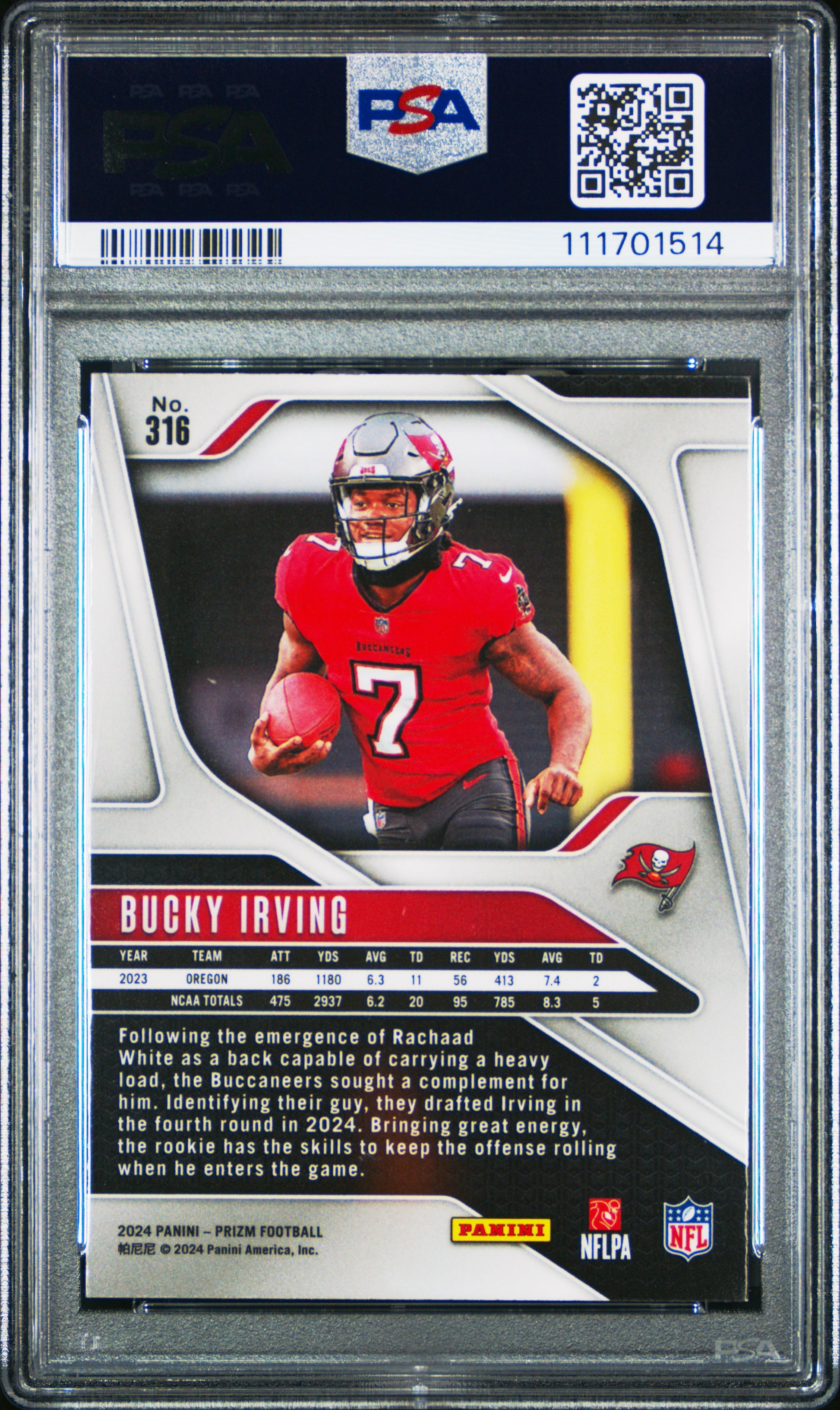 2024 Panini Prizm #316 Bucky Irving PSA 9