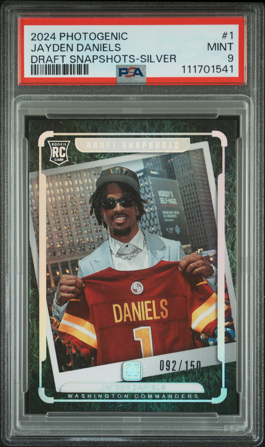 2024 Panini Photogenic Draft Snapshots #1 Jayden Daniels -Silver PSA 9